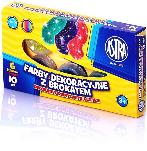 Astra DEKORATÍVNE FARBY S GLITRAMI 6 farieb 10 ml