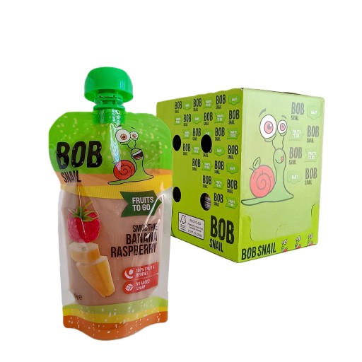 SMOOTHIE BOB SNAIL BANÁNOVÁ PEŇAŽKA MALINOVÁ 120g DÁTUM: 2025/02/09