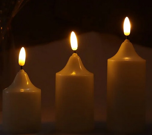 LED VLOŽKA SVIEČKY PRE SVIEČKU S EFEKTOM GRATÉNOVÉHO PLAMEŇA SÚPRAVA BATÉRIÍ 9,5CM