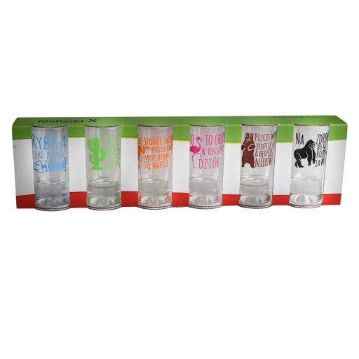 Glasmark Humor poháre na vodku zvieratá transparentné 25 ml 6 kusov
