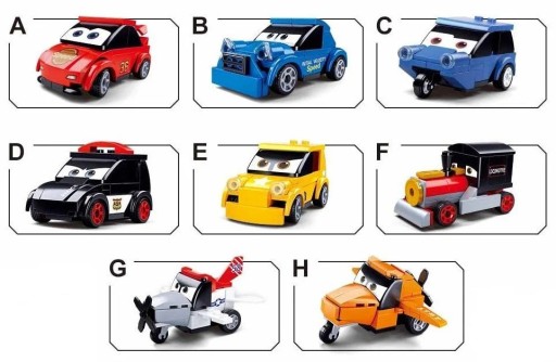 Bloky Sluban AUTO s očkami CARS 8 vzorov POWER BRICKS 6632