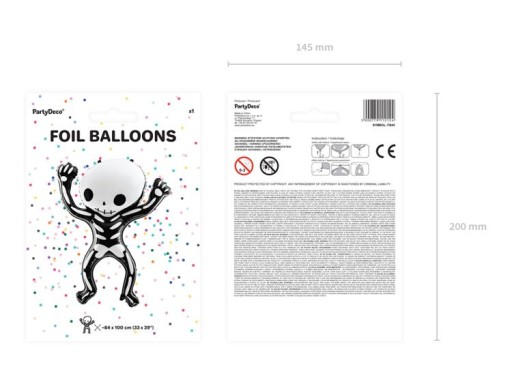 HALLOWEENSKÉ BALÓNY KOSTRA BONEBODY veľké 100cm