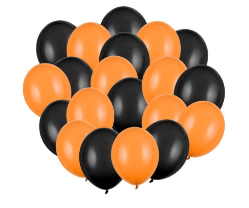 BALÓNKY Oranžovo-čierna halloween kytica 20 ks