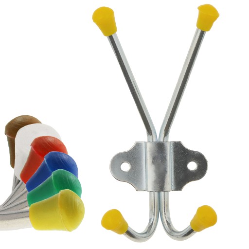 Nástenný vešiak so 4 školskými háčikmi COLORS HOOK