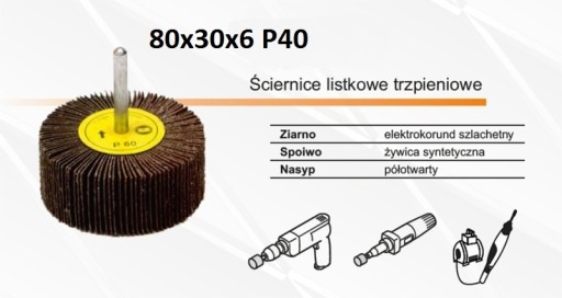 Lamelový brúsny kotúč 80x30x6 P40