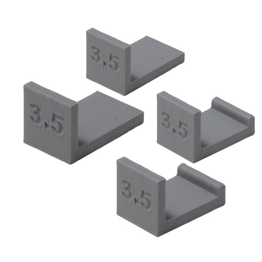 4 x Dištančné podložky na nastavenie čiel skriniek, 3,5 mm, 2 hrúbky