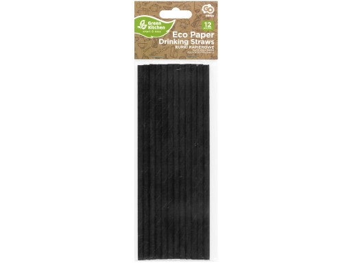 Papierové Black TUBES Eco slamky na pitie 12 kusov 19,7 cm BIO EKOLOGICKÉ