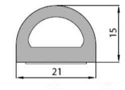 Čierne samolepiace tesnenie typ D 21x15mm