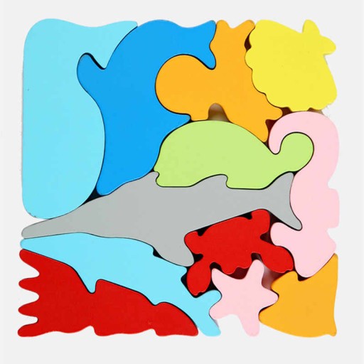 DREVENÉ BLOKY PUZZLE VZORY PUZZLE MONTESSORI