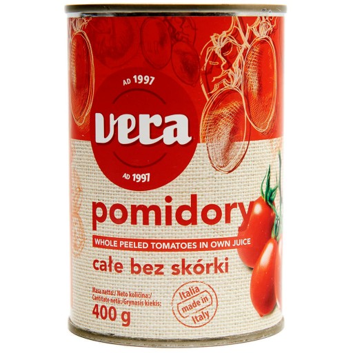 Celé lúpané paradajky Vera 400 g