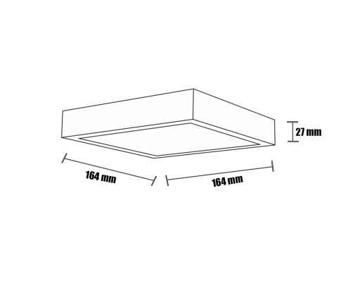 LED panel 12W PRIVRCHOVÁ STROPNÁ STROPNÁ ŠTVERCOVÁ LAMPA NÁSTENNÉ SVIETKO