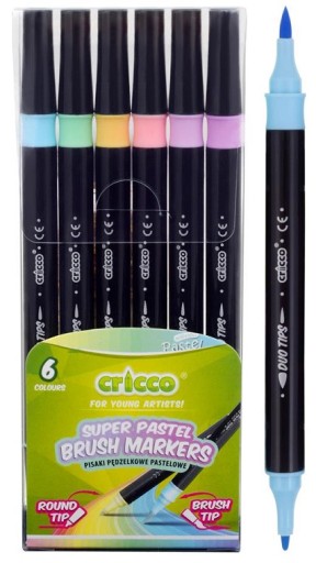 OBOUSTRANNÉ CRICCO pastelové štetcové perá x 6