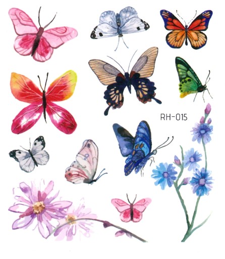 Odnímateľné tetovanie pre deti BUTTERFLIES RH015