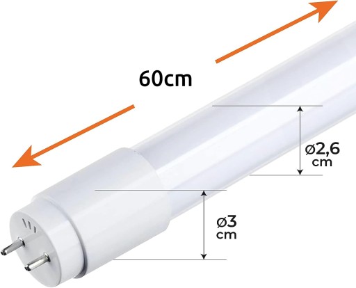 LED T8 žiarivka 60cm 9w = 18W 900lm