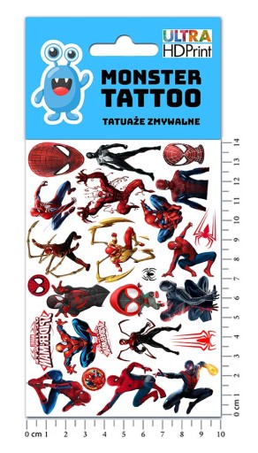 UMÝVAJÚCE DOČASNÉ TETOVANIE PRE DETI DETSKÝ SPIDERMAN ORIGINÁLNE DIZAJNY