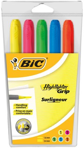 FLUORESCENTNÝ Zvýrazňovač TXTU BIC Zvýrazňovač 5 ks MIX FARBA
