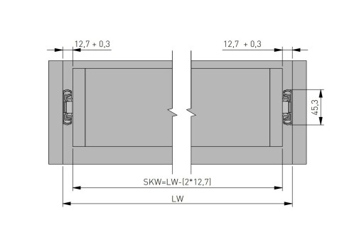 GTV VERSALITE PLUS+ guličkové vedenie pre zásuvky 250 mm, tiché zatváranie, 40 kg