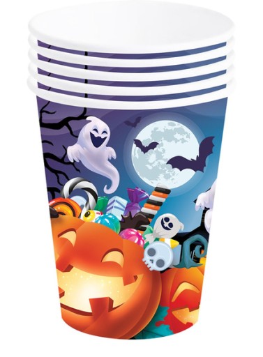 HALLOWEEN PAPIEROVÉ POHÁRKY HAPPY HALLOWEEN TEKVIČNÍK 240ML 6 KS.