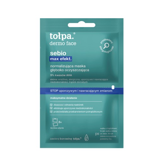 NORMALIZUJÚCA hĺbkovo čistiaca maska 2x 6ml Tołpa sebio