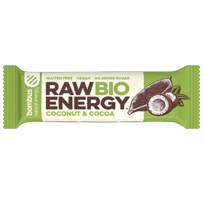 BOMBUS Raw Energy tyčinka kokos - bezlepkové kakao