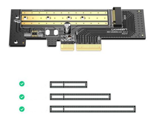 UGREEN PCIE 3.0 X4 ADAPTÉR NA M.2 NVME 32 GBPS