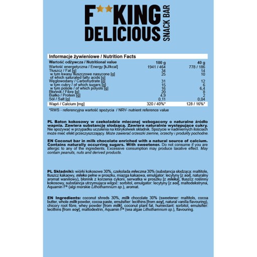 ALLNUTRITION FITKING LAHODNÁ TYČINKA 40g - KOKOS