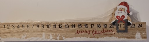 ADVENTNÝ KALENDÁR ODPOČET DO VIANOC 38X9,5CM STOJAJÚCI ČERVENÝ