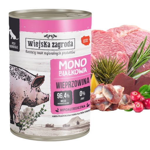 WIEJSKA ZOGRODA Jedlo MONO PROTEIN Bravčové mäso 400g