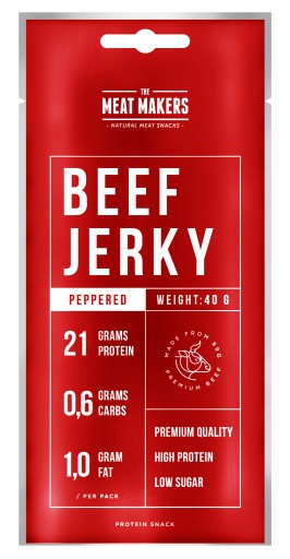 Beef Jerky Sport Peppered - Ručne vyrábané sušené mäso hovädzie mäso 40 g