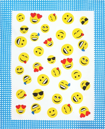 Bavlnená kuchynská utierka 50x64 Grécke modré emotikony