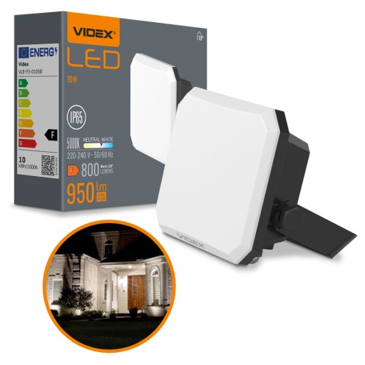 LAMPA FLOODLIGHT HALOGÉN vonkajší LED reflektor IP65 IK07 950lm 10W
