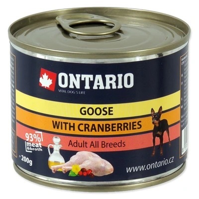 Ontario pre psov husacina a brusnice plechovka 200g