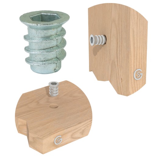10x nástrčka M6 x 13 mm, dvojzávitová skrutka do dreva, nábytková vložka