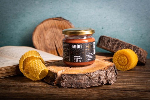 Med smotanový S JAHODOU 220g jahodový med