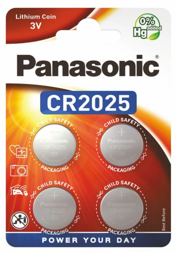 PANASONIC CR2025 LÍTIOVÁ BATÉRIA 3V BLISTER 4 KS.