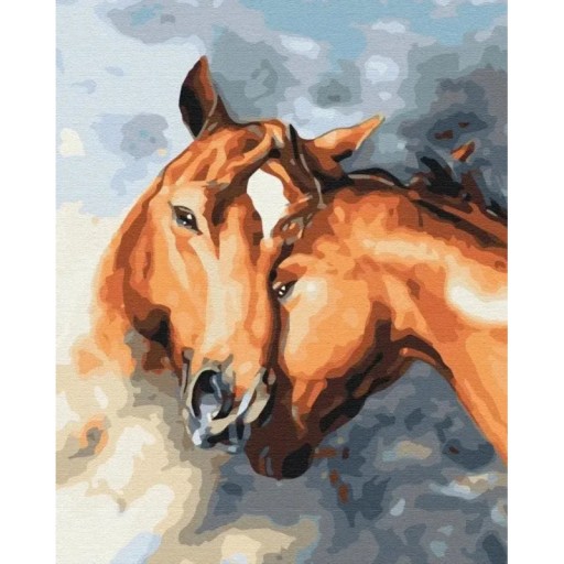 MAĽBA PODĽA ČÍSEL MAĽBA OBRAZ KONÍKY 47x58CM ŠTETCE PLÁTNA