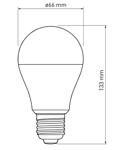 LED SVETELNÝ ZDROJ, A65, 3000K, E27, 20W, 2400lm,