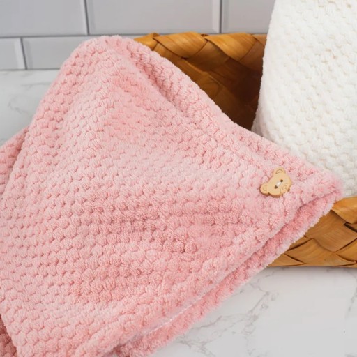 Vlasový turban, mikrovláknový uterák na sušenie, ružová SEOL Cosmetics