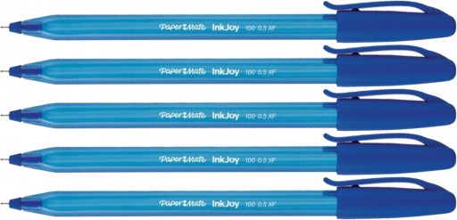 Paper Mate InkJoy 100 XF guľôčkové pero modré 5 ks