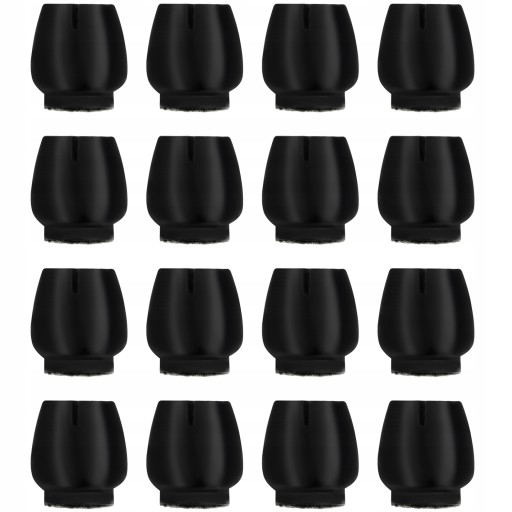 Poťahy nôh stoličiek x16 plsť 12-16mm čierna