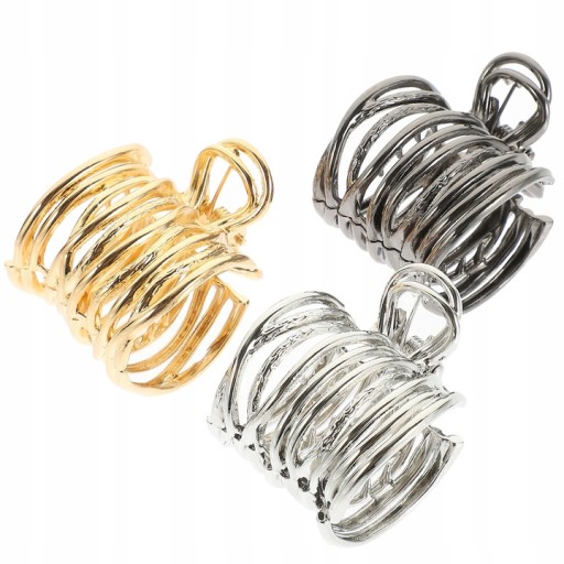 CAP HAIR CLIP Držiak na gumičku do chvosta 3 ks ZLATÝ STRIEBORNÝ GRAFIT