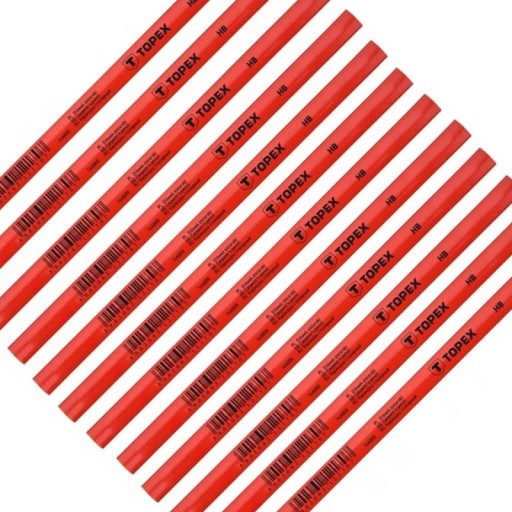 Stavebná stolárska ceruzka 24cm TOPEX Červená HB