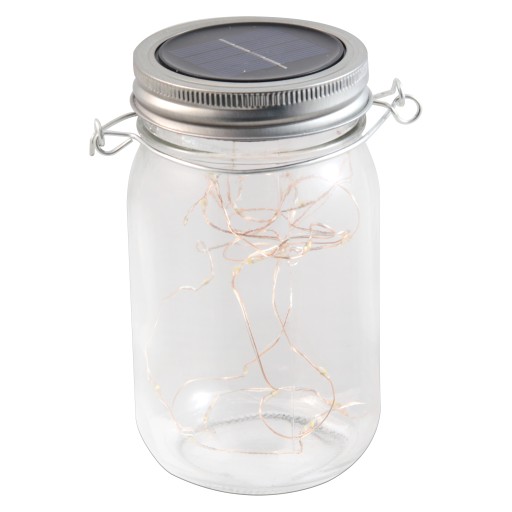 SOLAR záhradné svietidlo JAR sklenený lampáš