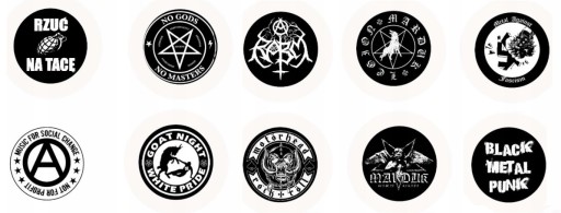 BADZIK PUNK METAL ANARCHY PENTAGRAM PIN