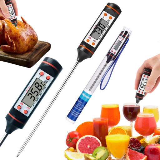 DIGITÁLNY KUCHYNSKÝ TEPLOMER NA MÄSO, VÍNO, LCD SONDA