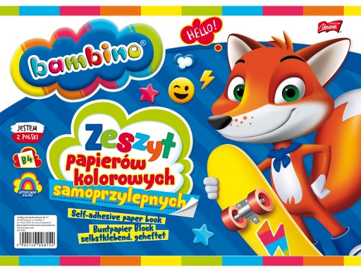 BAMBINO Zápisník samolepiacich papierov 8 farieb B4 INTENZÍVNE farby