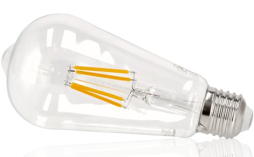 Ozdobná LED žiarovka E27 6W=55W ST64 Filament 720lm