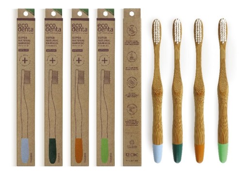 Stredná zubná kefka Ecodenta Bamboo