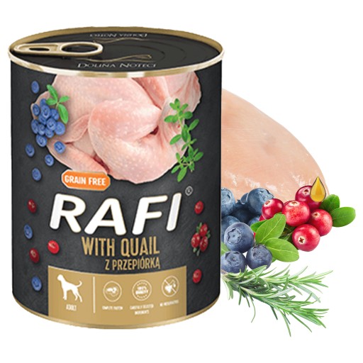 DOLINA NOTECI RAFI Mokré krmivo pre psov Prepelica 800g