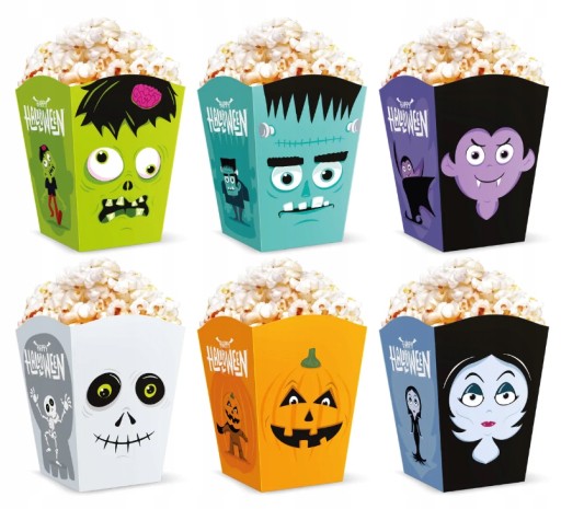 POPCORNOVÉ BOXY HALLOWEEN MONSTER 6 ks